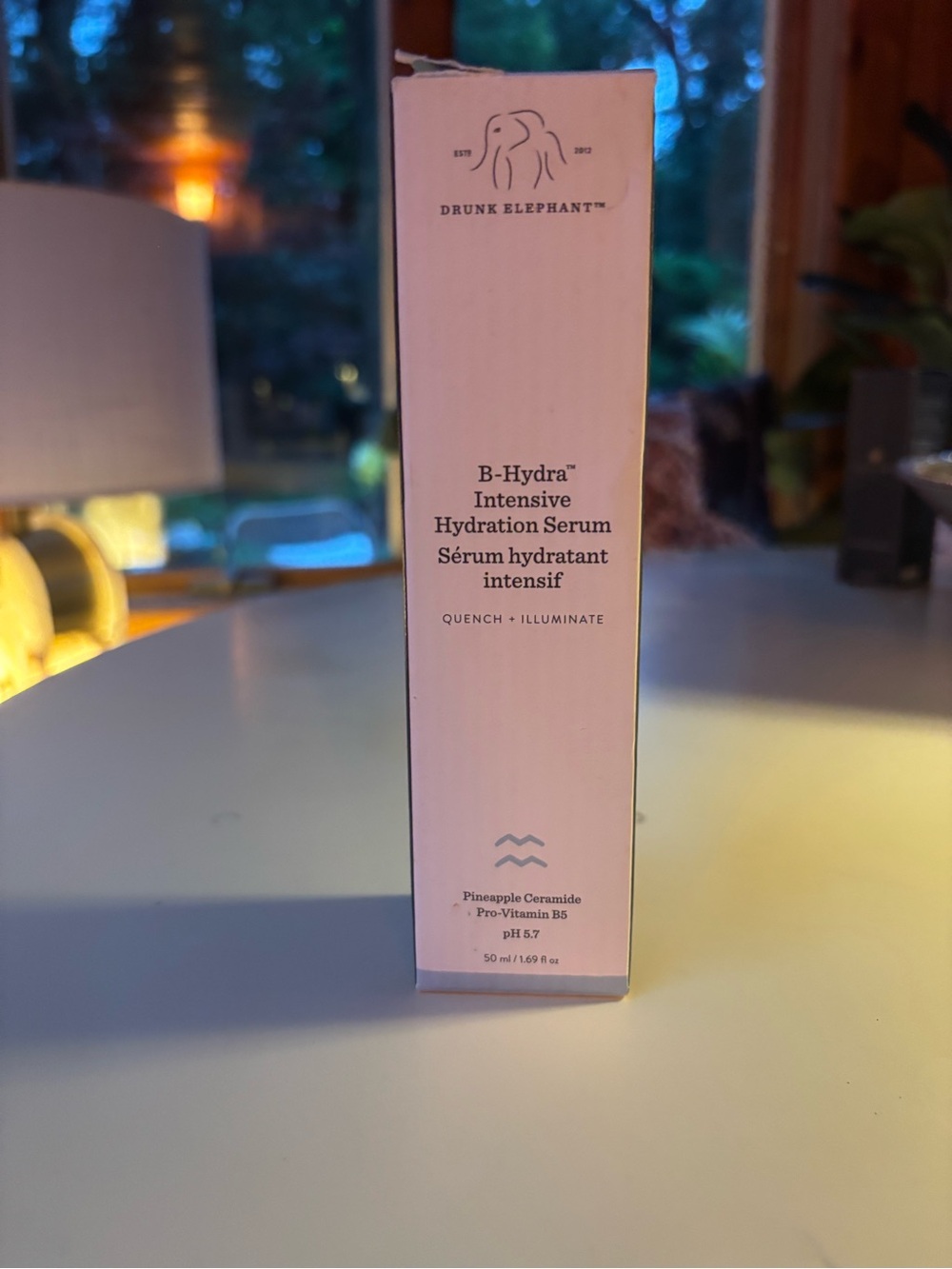 Drunk Elephant B-Hydra Intensive Hydration Serum — light pink and white